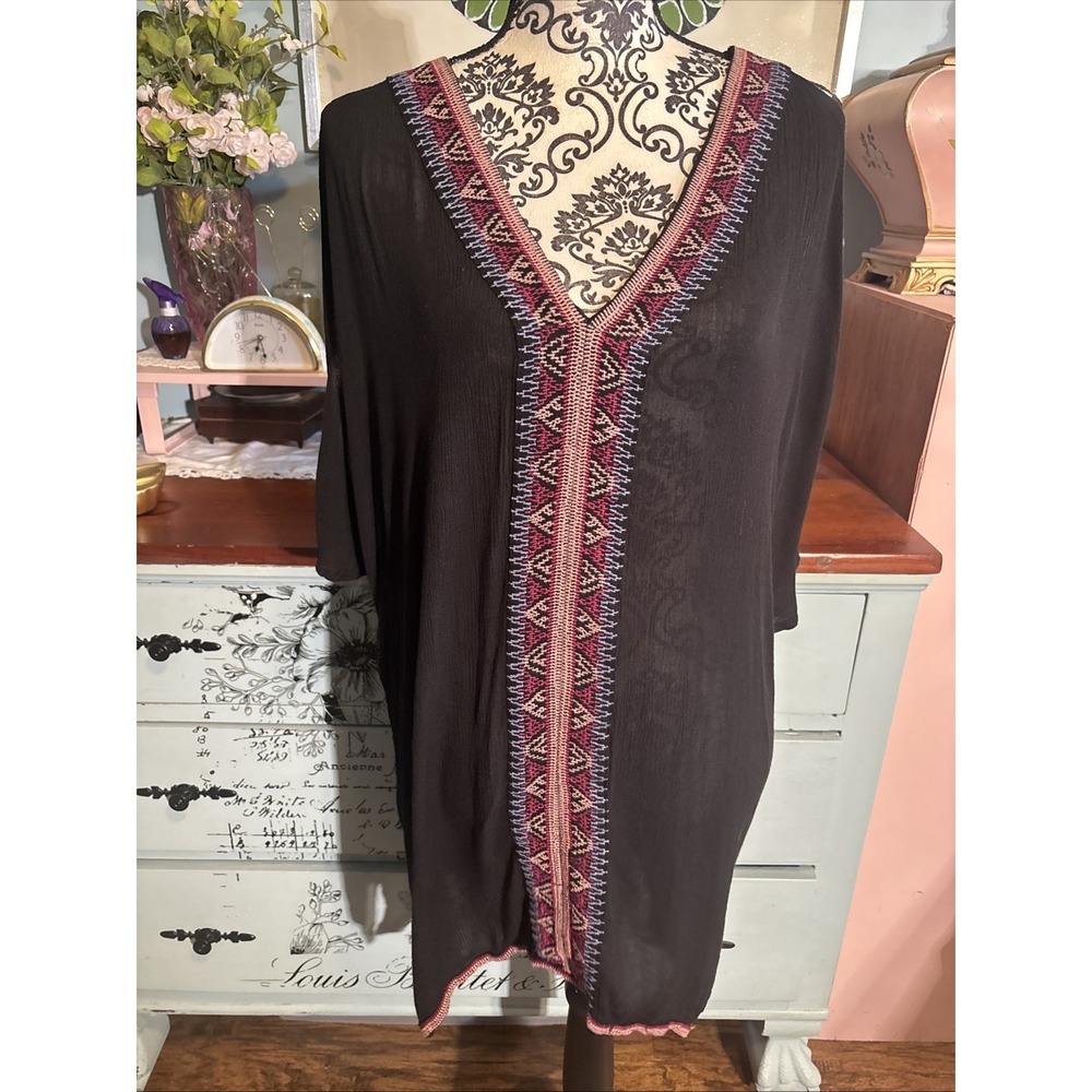 O'Neil Women's Sz XL Open Arm Shirt‎ Tribal Print Cover Up